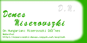 denes miserovszki business card